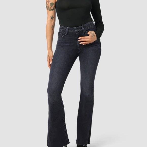 Hudson Jeans Denim - HUDSON JEANS Holly High Rise Flare Jeans in Mysterious Black Size 34 Petite New